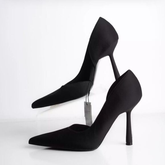 (Z) Zara Women's D'Orsay Black Pumps High Heels Sizes US/EU 8/39 - Picture 10 of 11
